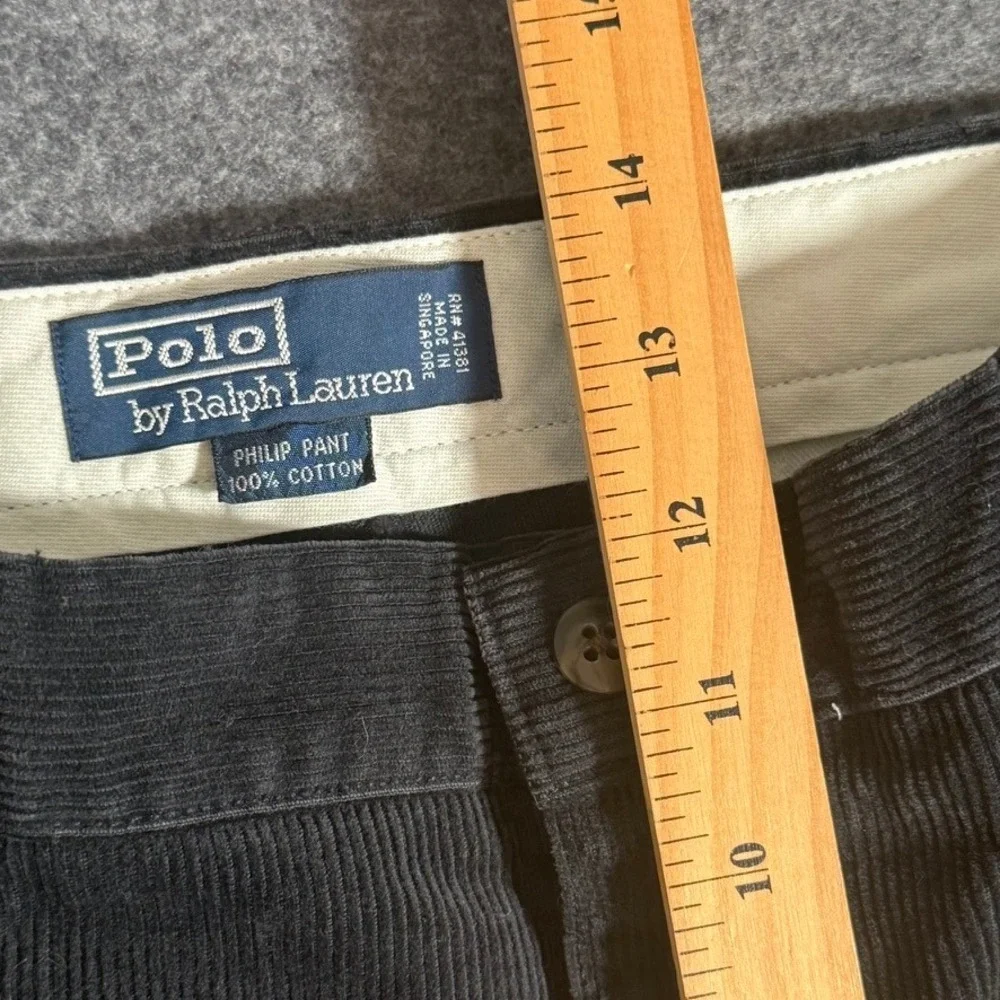 VTG Y2K Polo Ralph Lauren‎ Philip Pant Mens 35x32 Black Corduroy Classic Fit NWT